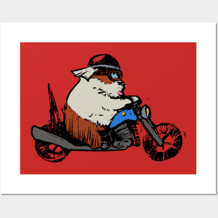 Biker Guinea Pig Posters and Art